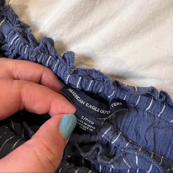 American Eagle Outfitters One Shoulder Striped Blouse size S - Picture 8 of 10